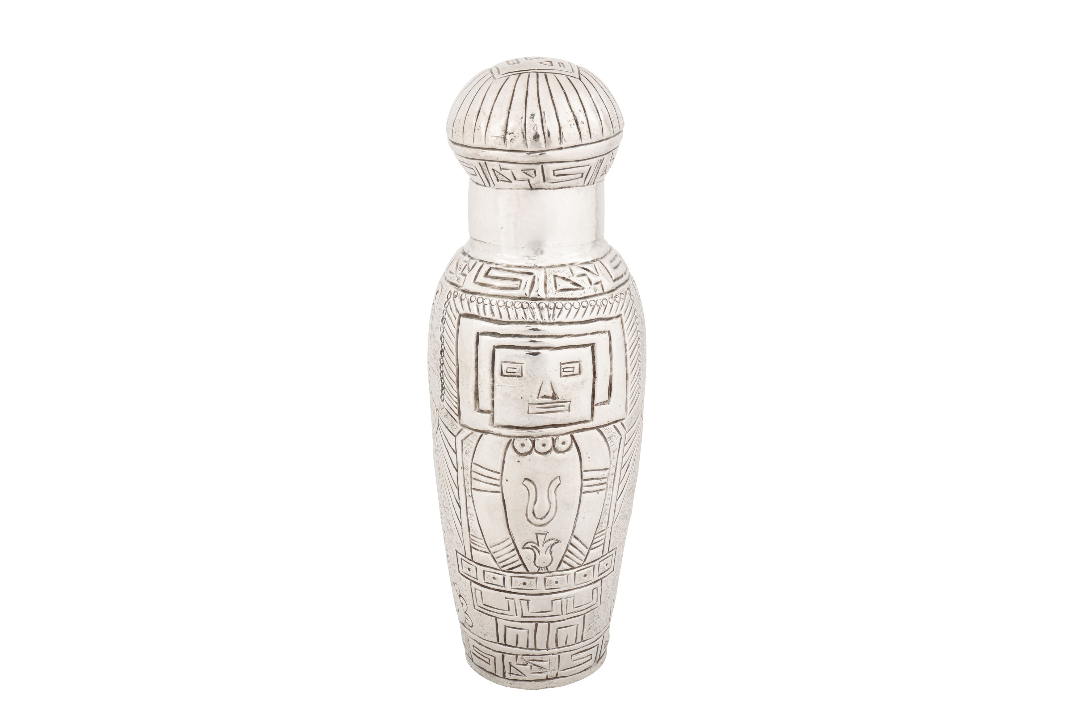 A mid to late 20th century Peruvian 900 standard silver cocktail shaker, circa 1960 by JY - Image 4 of 7
