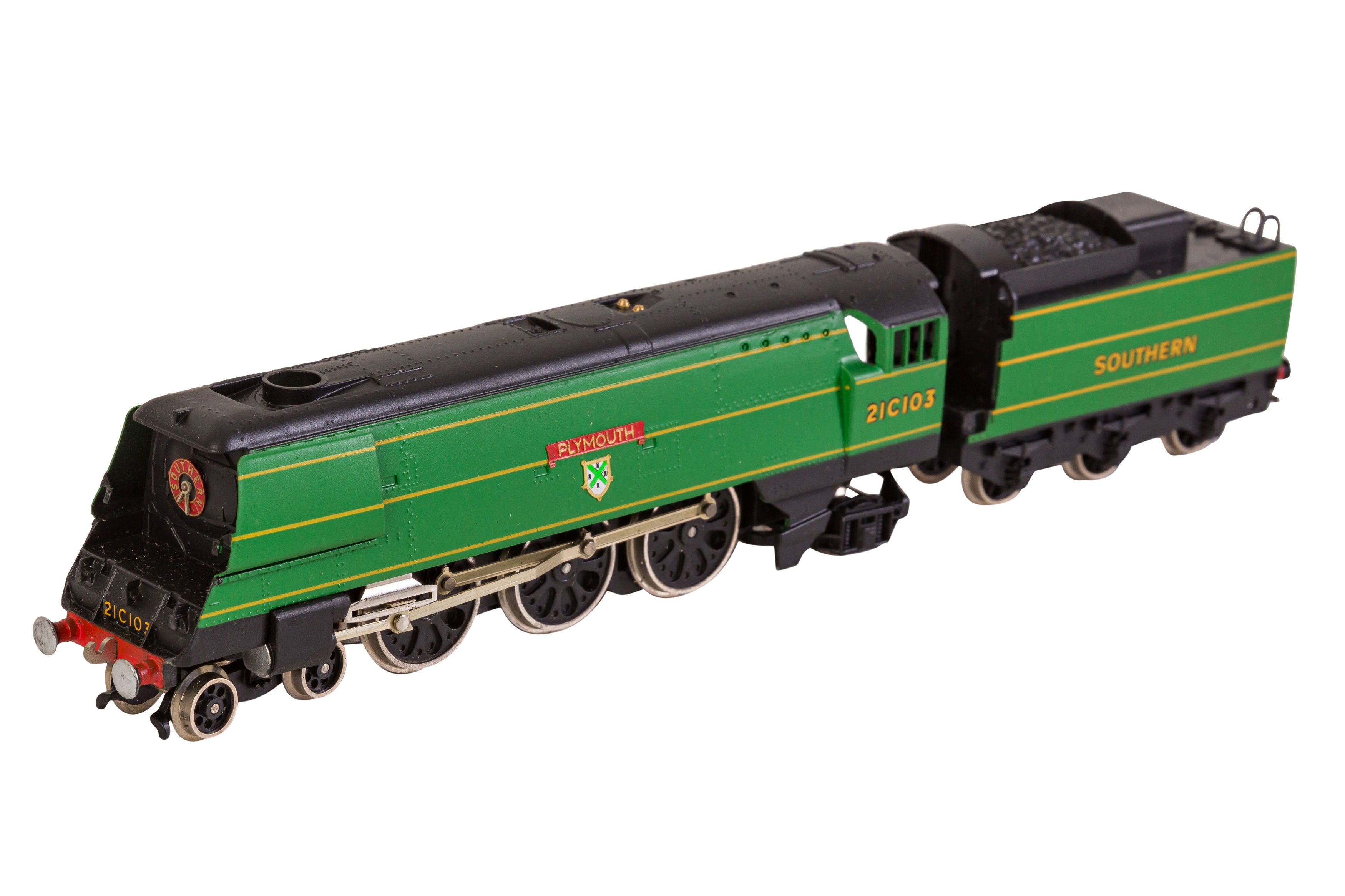 A WRENN OO GAUGE W2266 STREAMLINED WEST COUNTRY CLASS LOCOMOTIVE 'PLYMOUTH' - Image 2 of 7