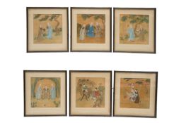 A SET OF SIX CHINESE EXPORT PAINTINGS