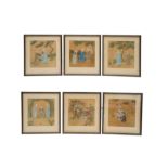 A SET OF SIX CHINESE EXPORT PAINTINGS