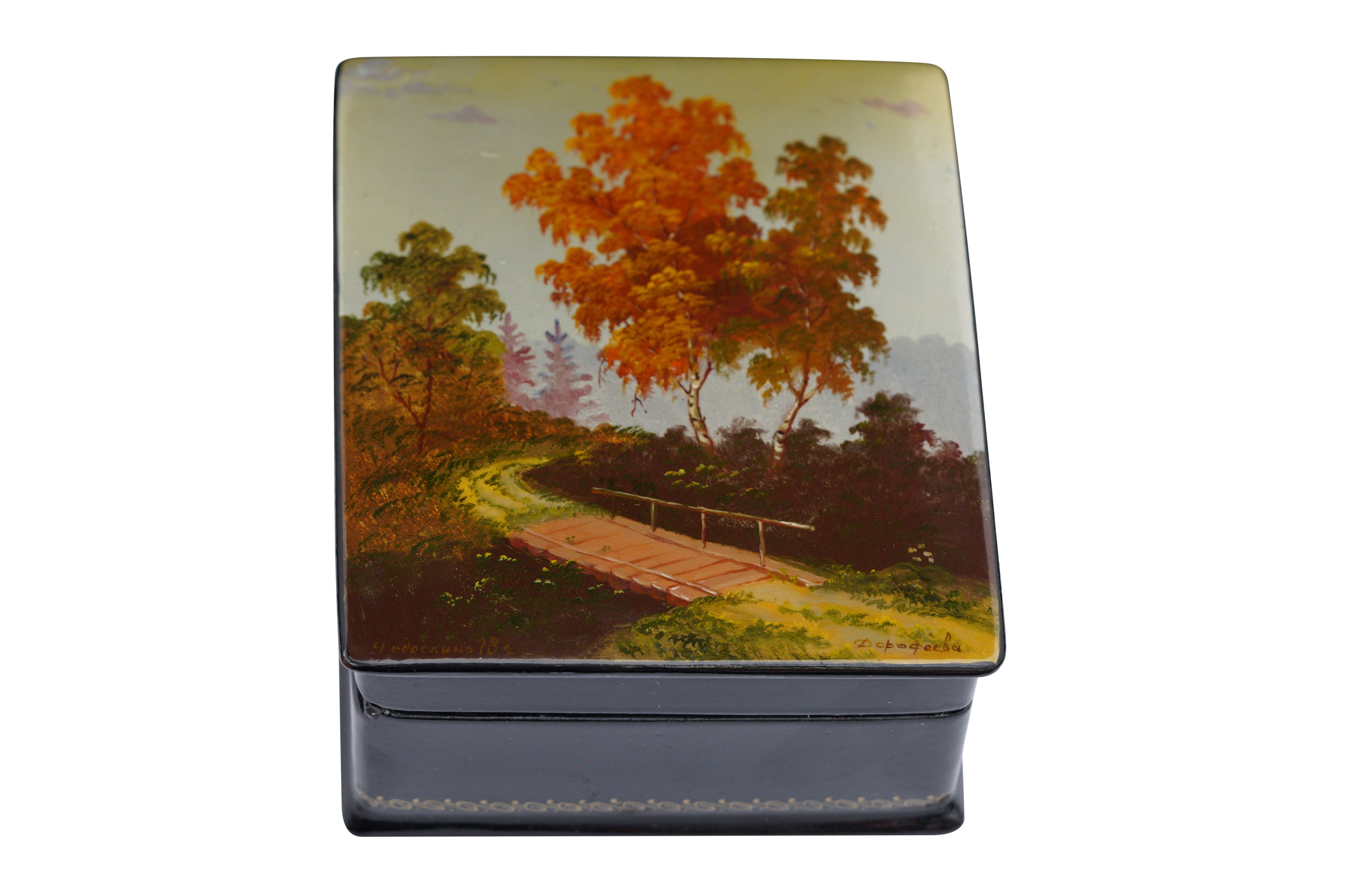 A RUSSIAN LAQUER BOX - AUTUMN SCENE - Image 2 of 3