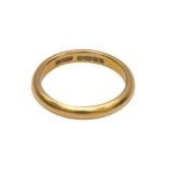 A 22CT GOLD WEDDING BAND, CIRCA 1930