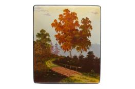 A RUSSIAN LAQUER BOX - AUTUMN SCENE