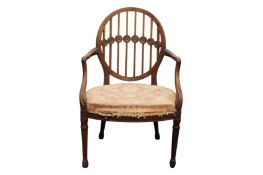 A GEORGE III MAHOGANY OPEN ARMCHAIR, CIRCA 1770