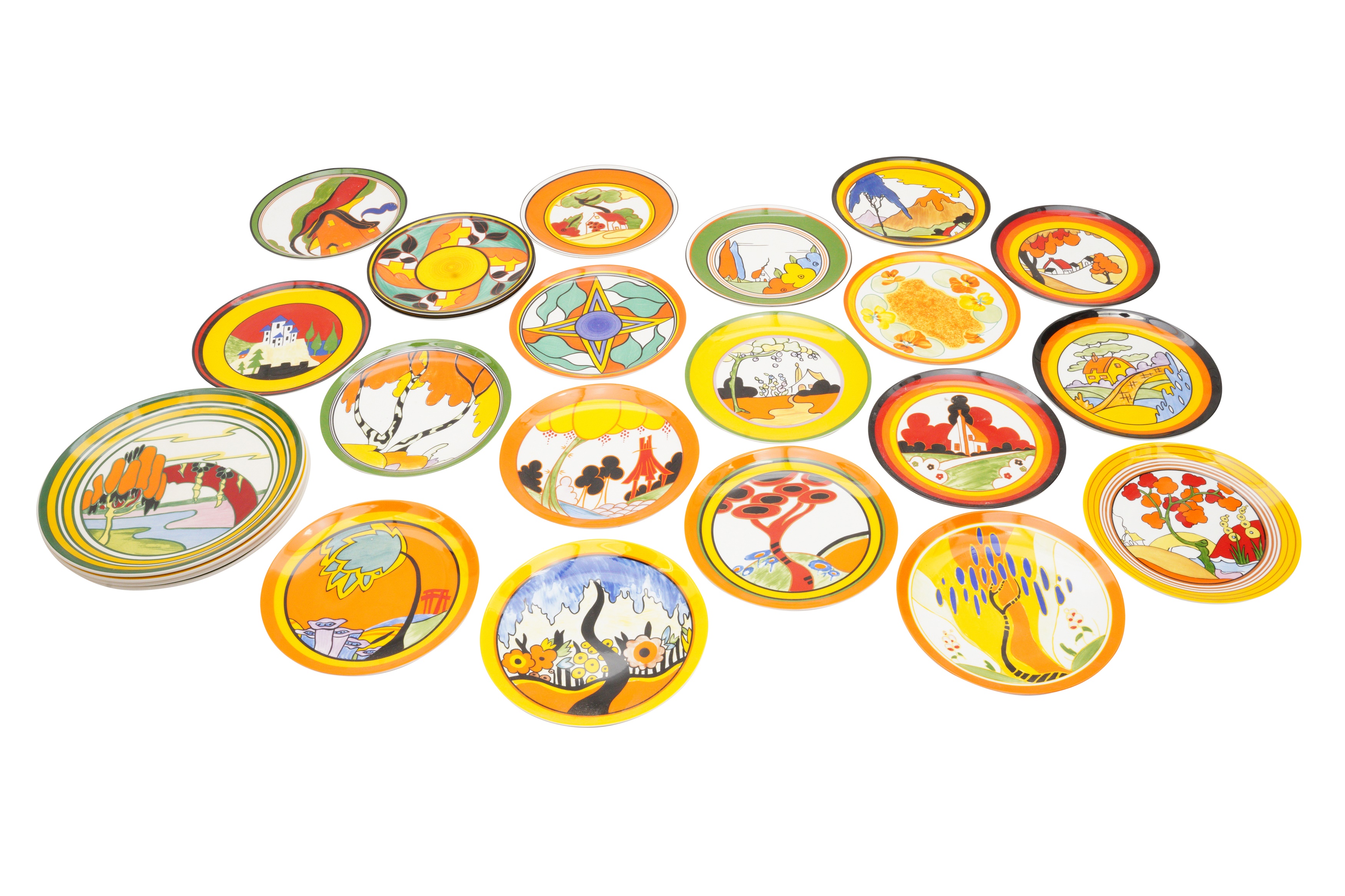 A GROUP OF WEDGEWOOD CLARICE CLIFF PLATES