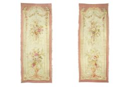 A NEAR PAIR OF AUBUSSON TAPESTRY PANELS