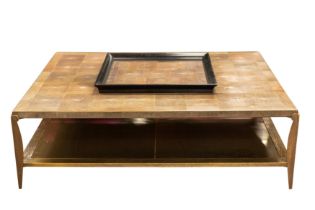 A CONTEMPORARY LOW SHAGREEN COFFEE TABLE