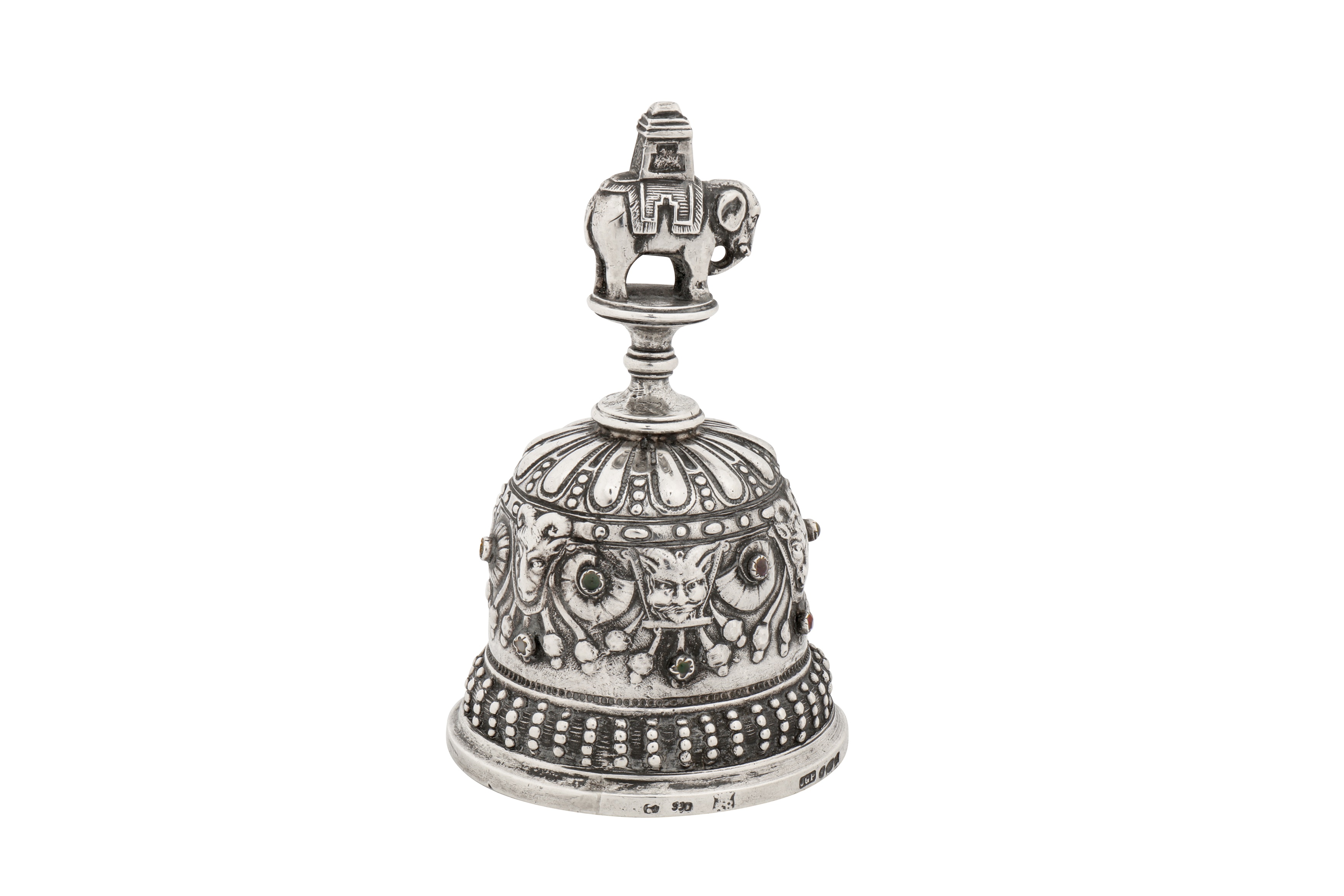 An early 20th century German sterling silver table bell, Bad Kissingen by Simon Rosenau import marks - Image 4 of 7