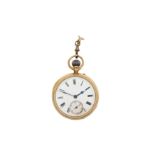 AN 18CT GOLD OPEN FACE POCKET WATCH