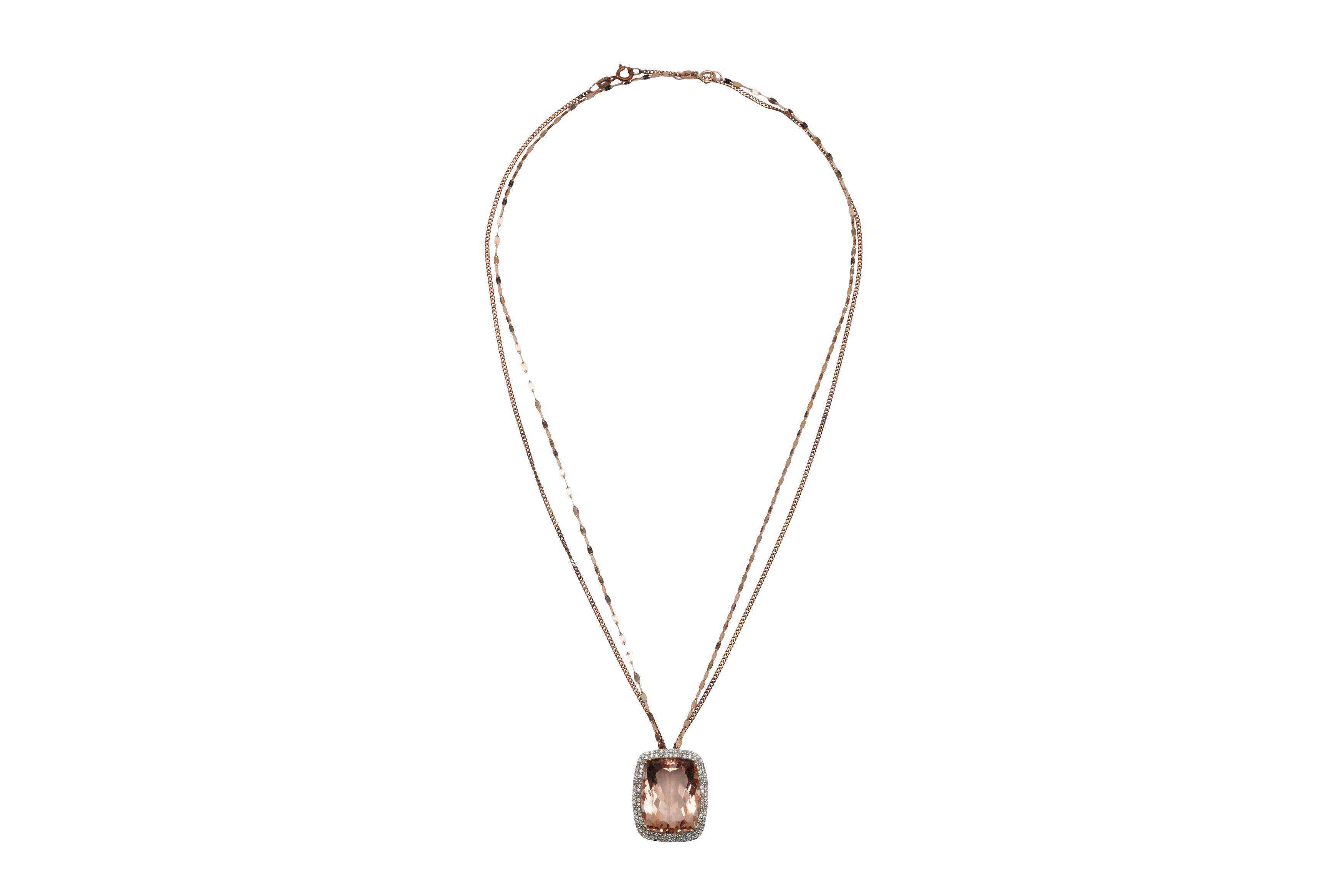 A MORGANITE PENDANT NECKLACE - Image 2 of 2