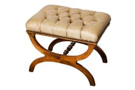 A ROSEWOOD FOOTSTOOL, 19TH CENTURY