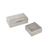 Two sterling silver cigarette boxes