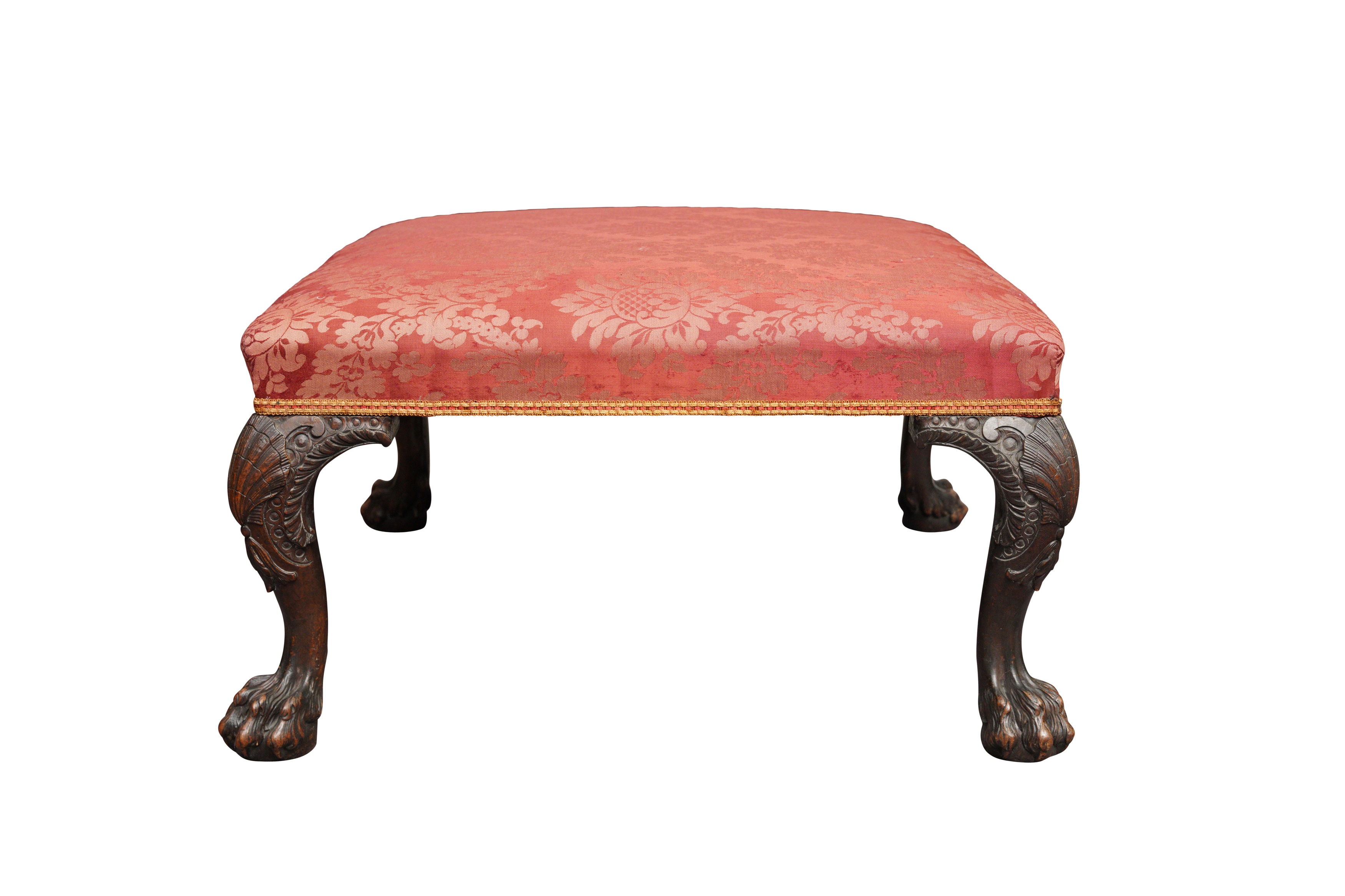 A MAHOGANY STOOL, PROBABLY IRISH, CIRCA 1750