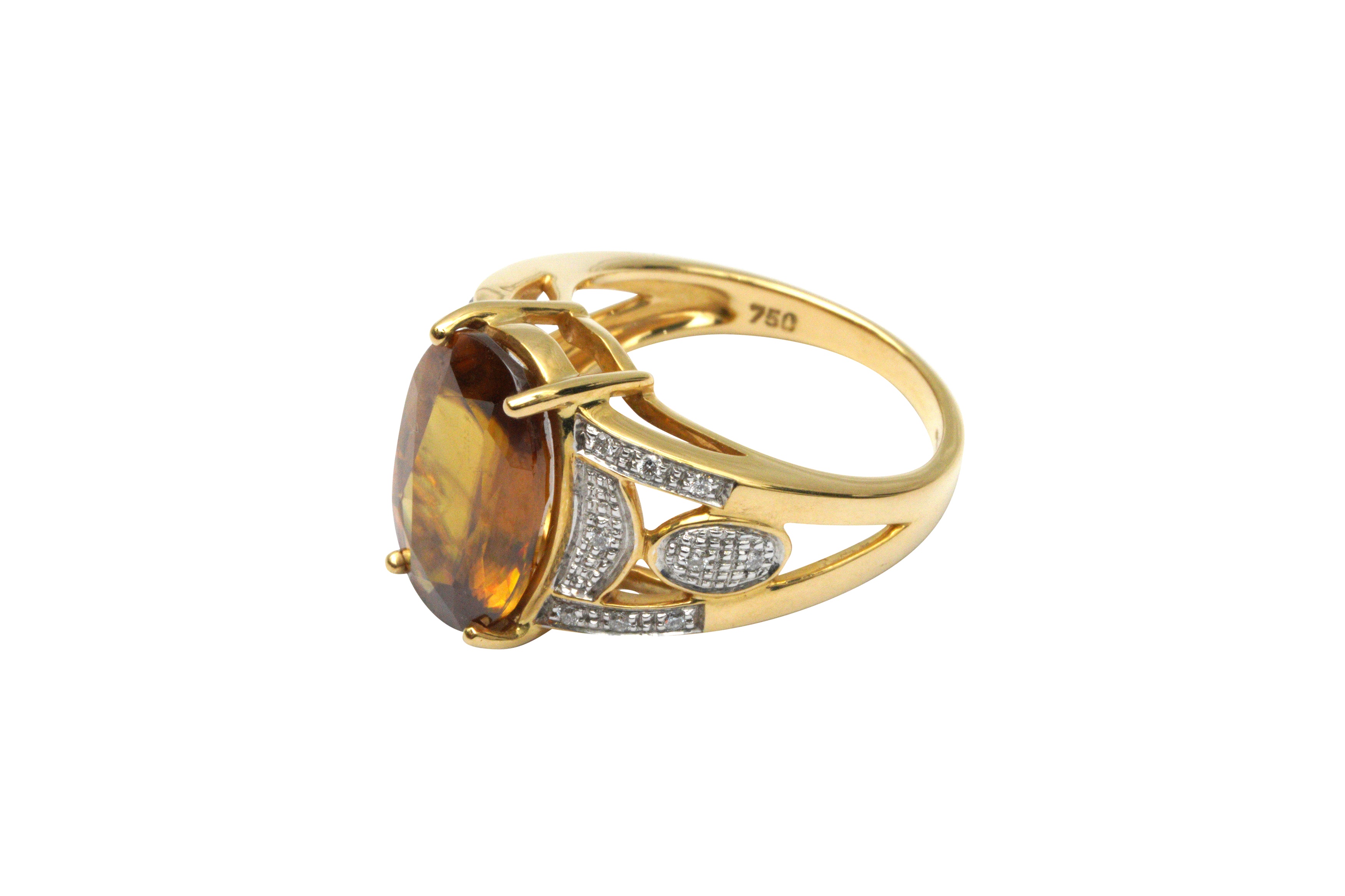 A SPHENE AND DIAMOND RING - Image 2 of 2