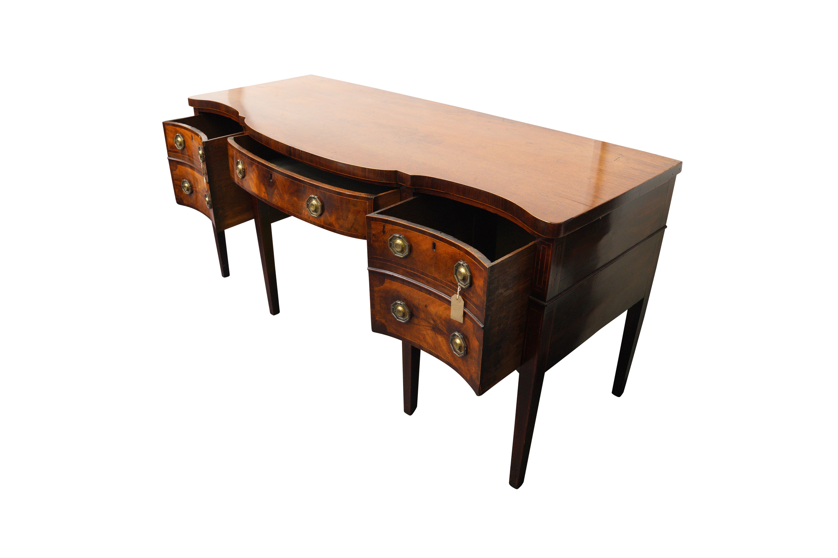 A GEORGE III MAHOGANY SERPENTINE-FRONTED SIDEBOARD - Image 2 of 2