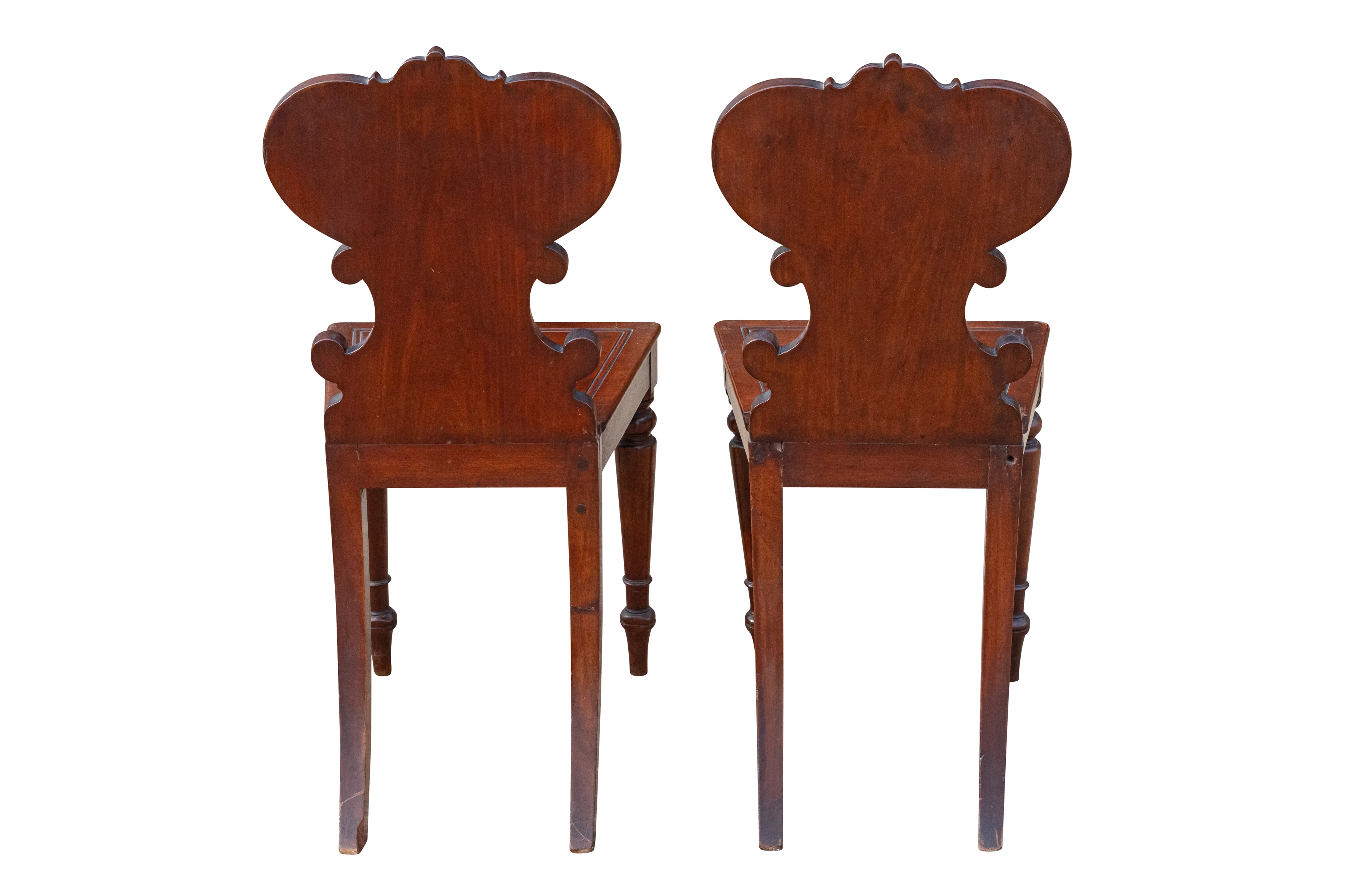 A PAIR OF WILLIAM IV HALL CHAIRS - Image 2 of 3