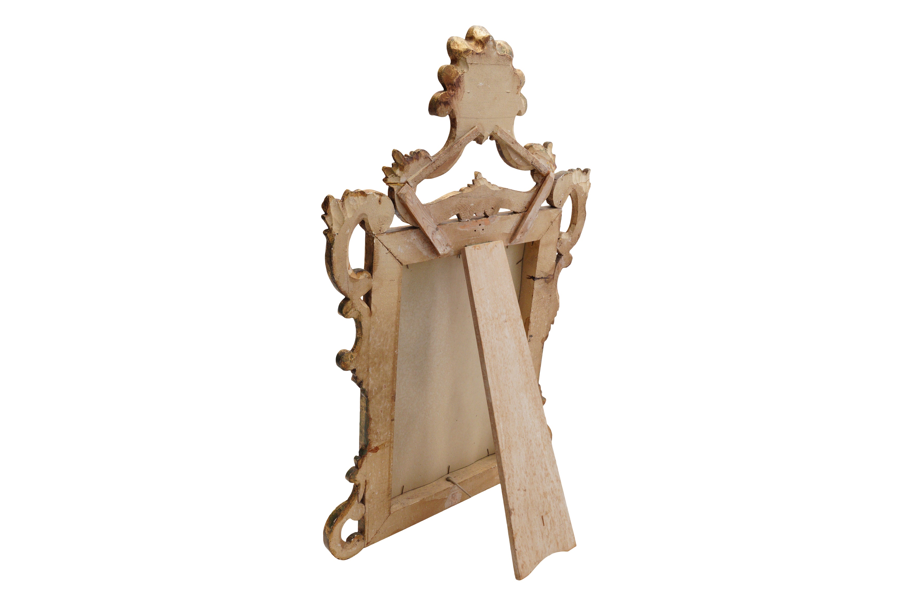 A BAROQUE STYLE FLORENTINE MIRROR WITH EASEL STAND, 20TH CENTURY - Image 2 of 2