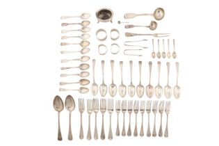 A mixed group of sterling silver flatware