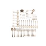 A mixed group of sterling silver flatware