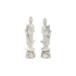 TWO CHINESE BLANC DE CHINE FIGURES