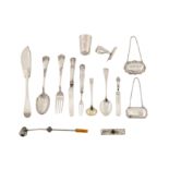 A mixed group of sterling silver flatware