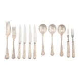 A mixed group of Elizabeth II sterling silver flatware