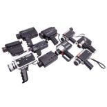 Ten Super 8 Cine Cameras.