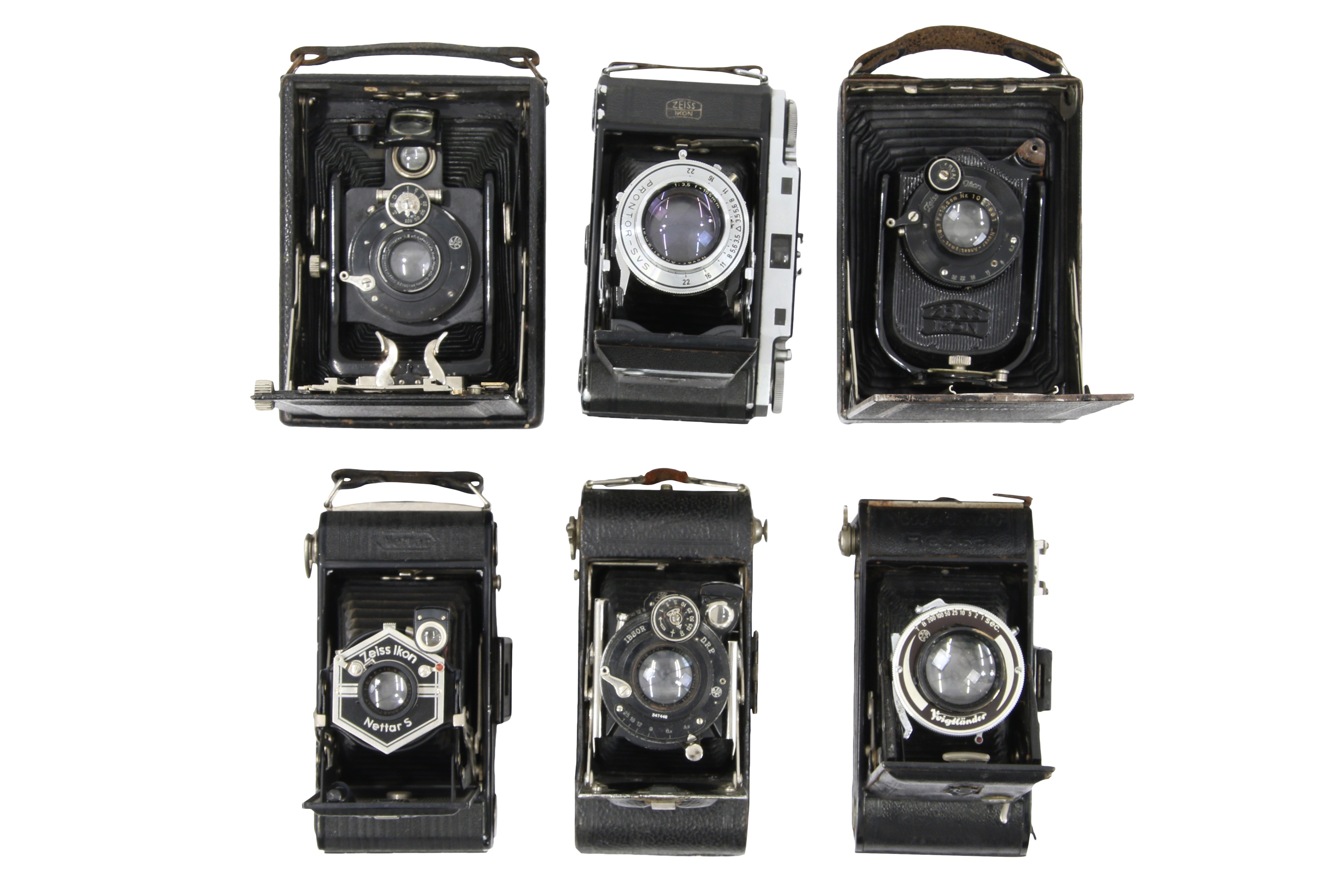 Six Medium Format Folding Cameras with Zeiss Ikon Ikonta 524/2.