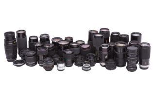 A Box of Miscellaneous Camera Lenses