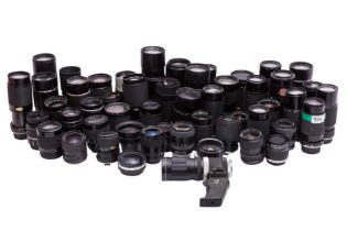 A Box of Miscellaneous Camera Lenses.