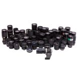 A Box of Miscellaneous Camera Lenses.