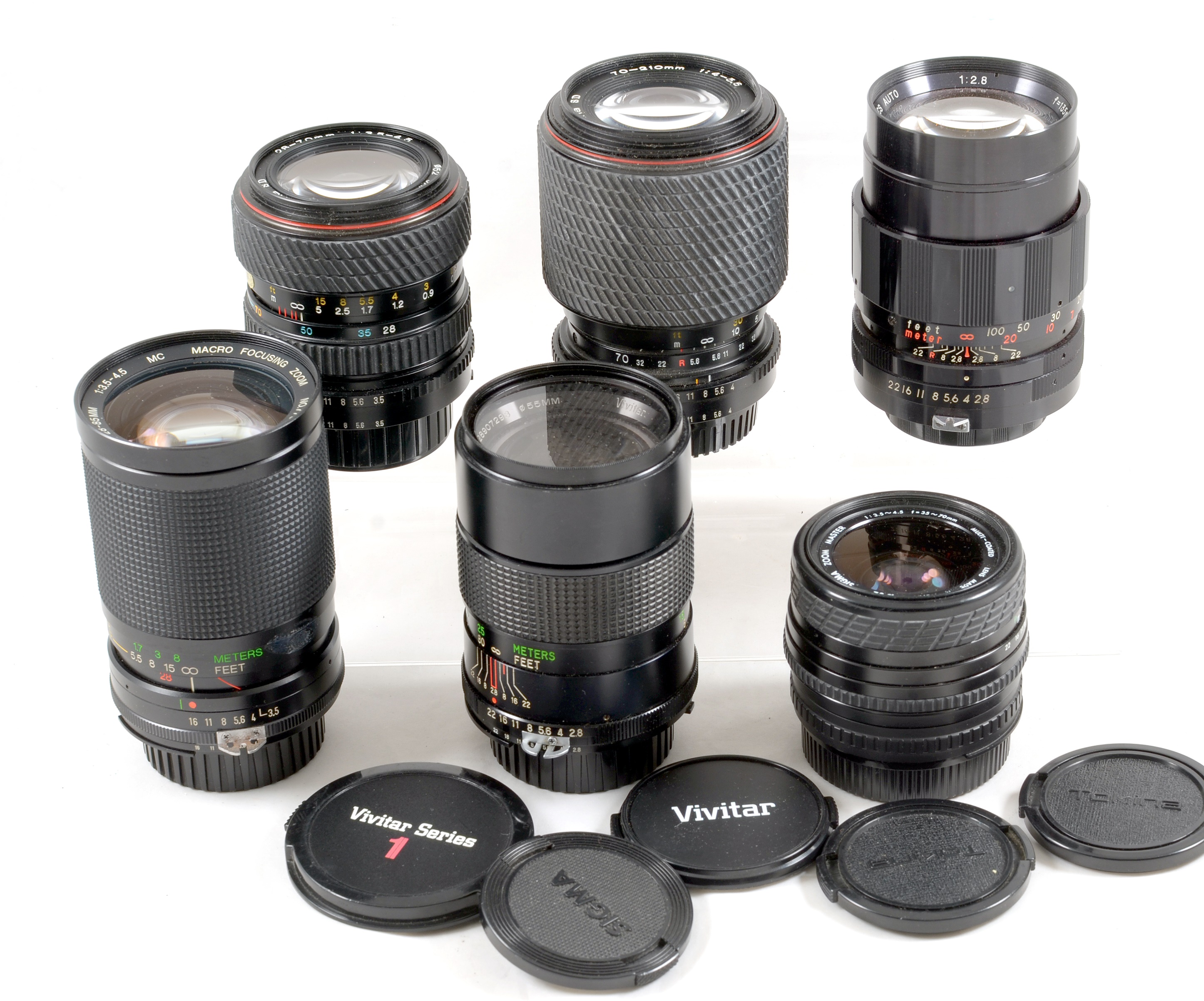 Group of Nikon Fit Manual Focus Lenses.