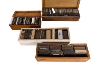 4 Wooden Boxes of lantern slides