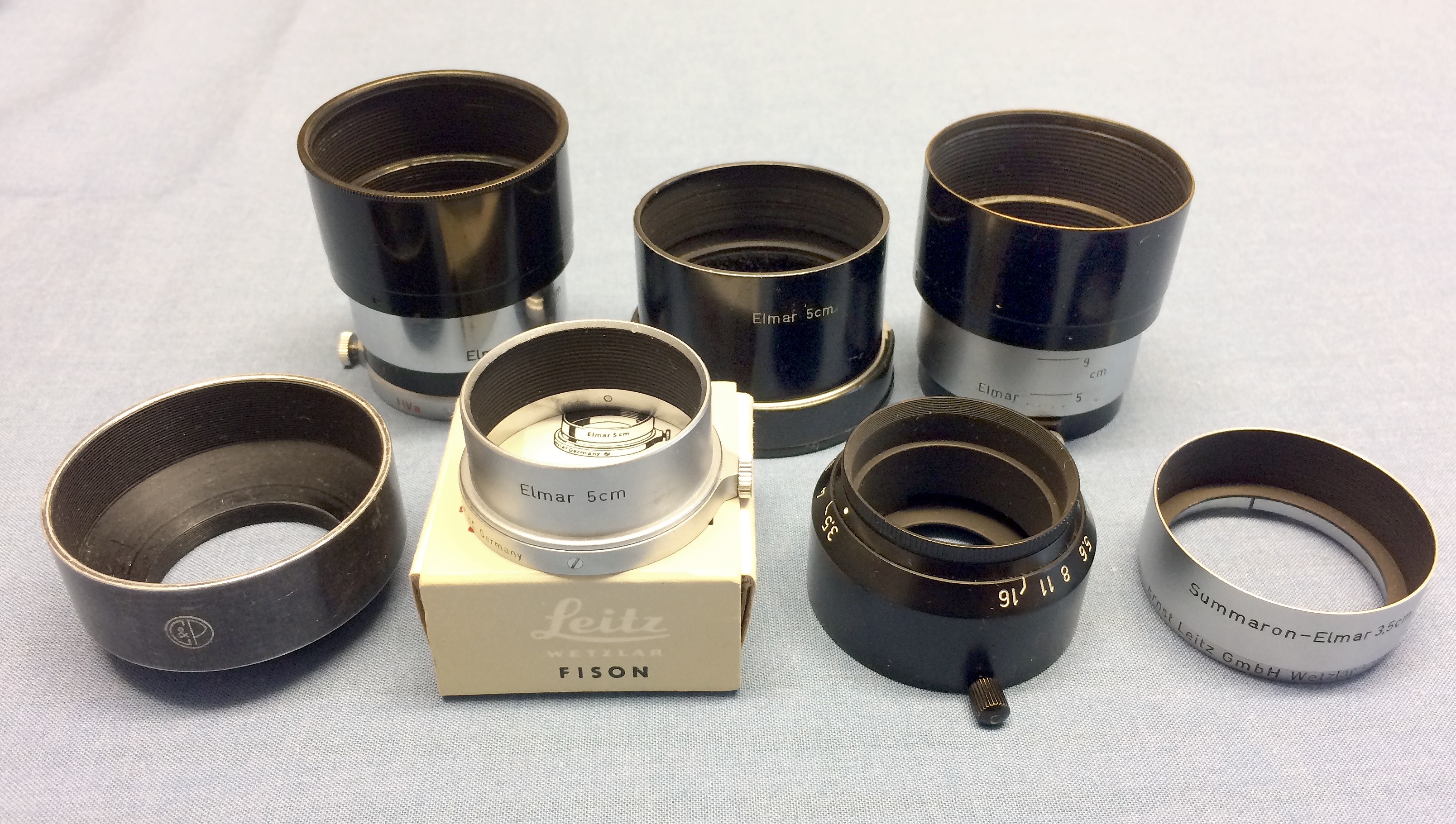Leitz Elmar FISON & Other Leica Lens Hoods.