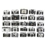 Twenty Five 35mm Viewfinder Cameras With two Yashica Electro GTN.
