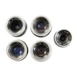 Five Bolex YVAR Cine Lenses.