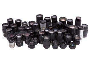 A Box of Miscellaneous MF and AF Lenses