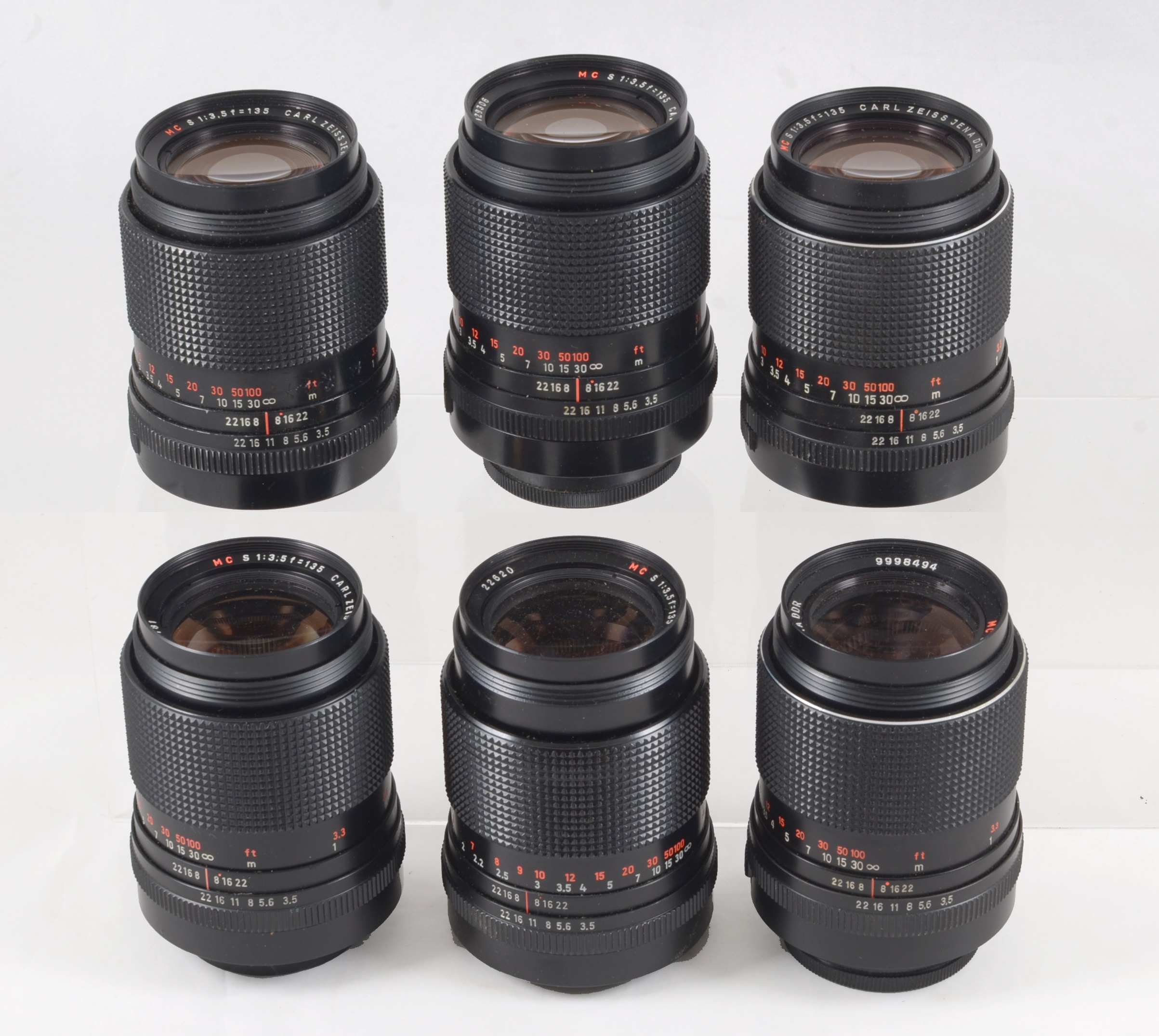 Group of Seven CZJ 135mm f3.5 MC S M42 Screw Mount Lenses. - Image 2 of 2