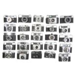 Twenty Five 35mm Viewfinder Cameras With Canon Demi S.