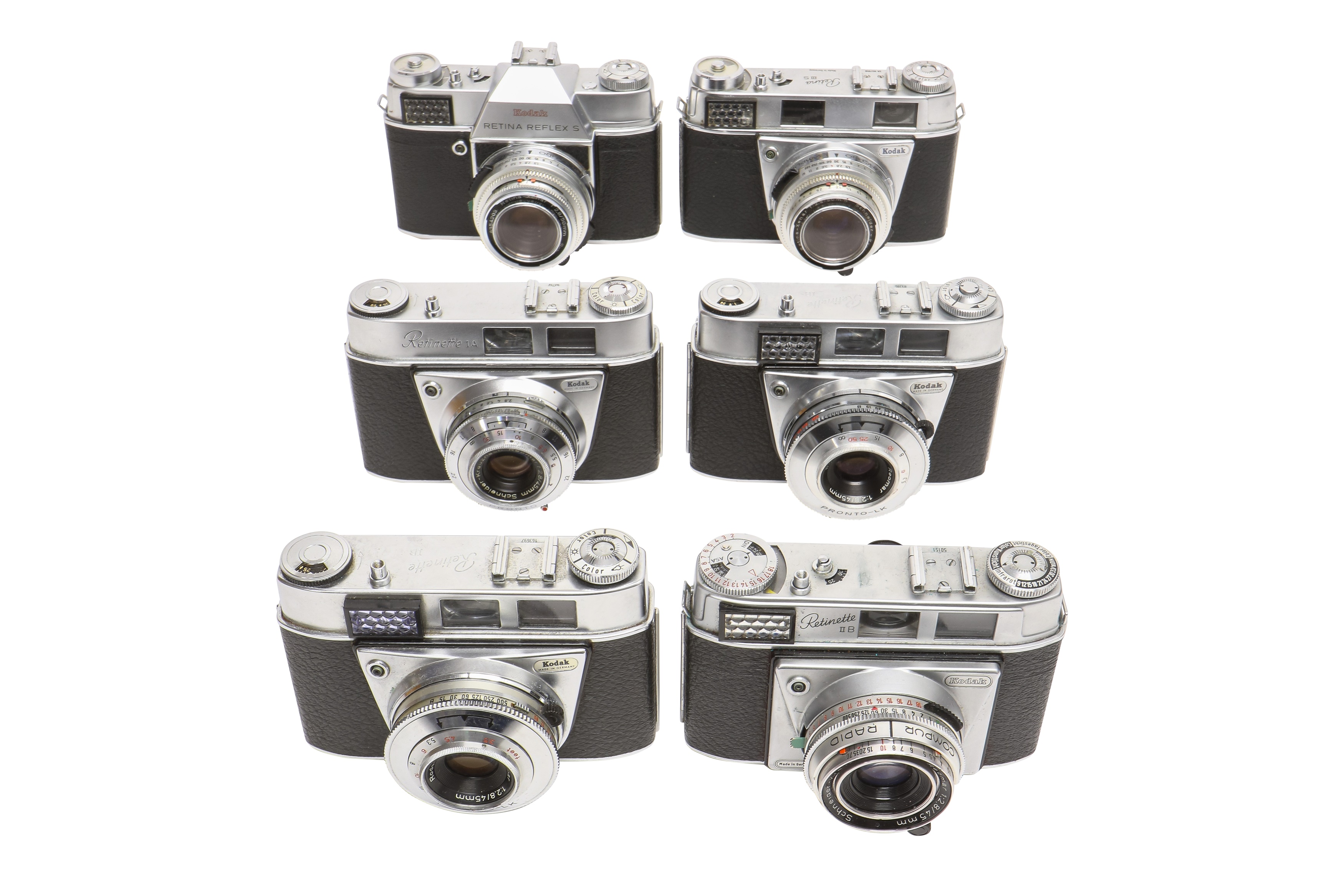 Six Kodak Retinette Cameras.