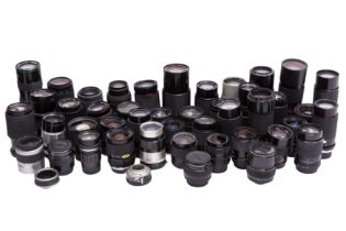 A Box of Miscellaneous MF and AF Lenses