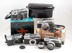 A Good Group of Half Frame Compact Film Cameras.