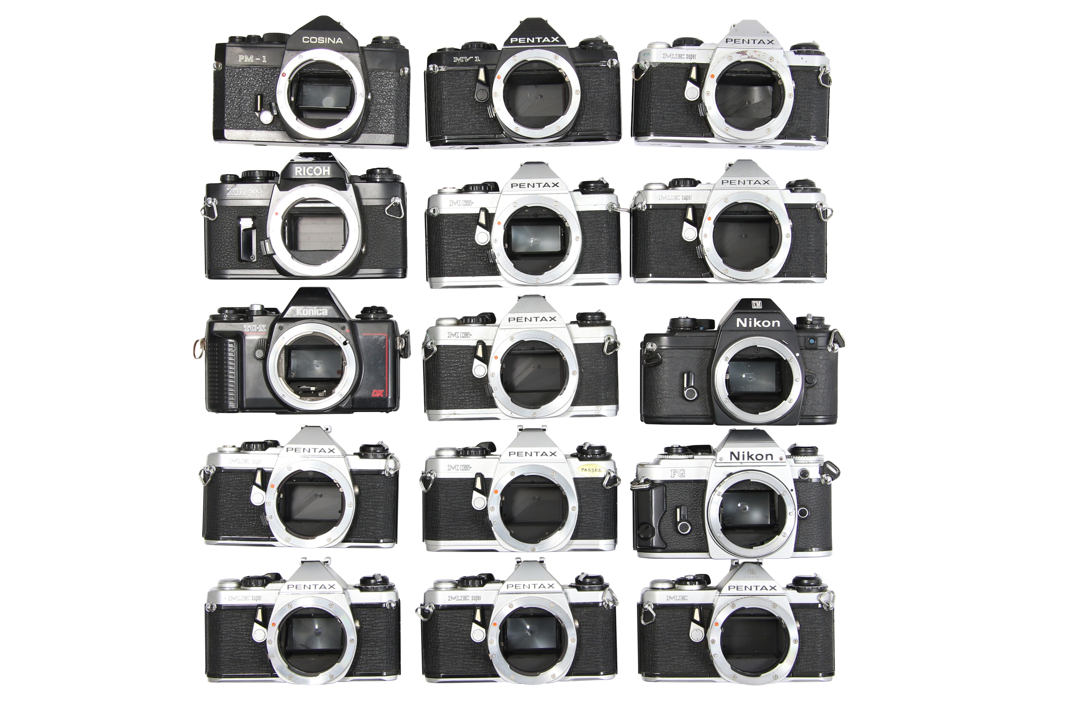 Fifteen Electronic 35mm SLR Camera Bodies.