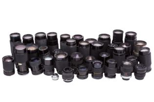 A Box of Miscellaneous MF and AF Lenses