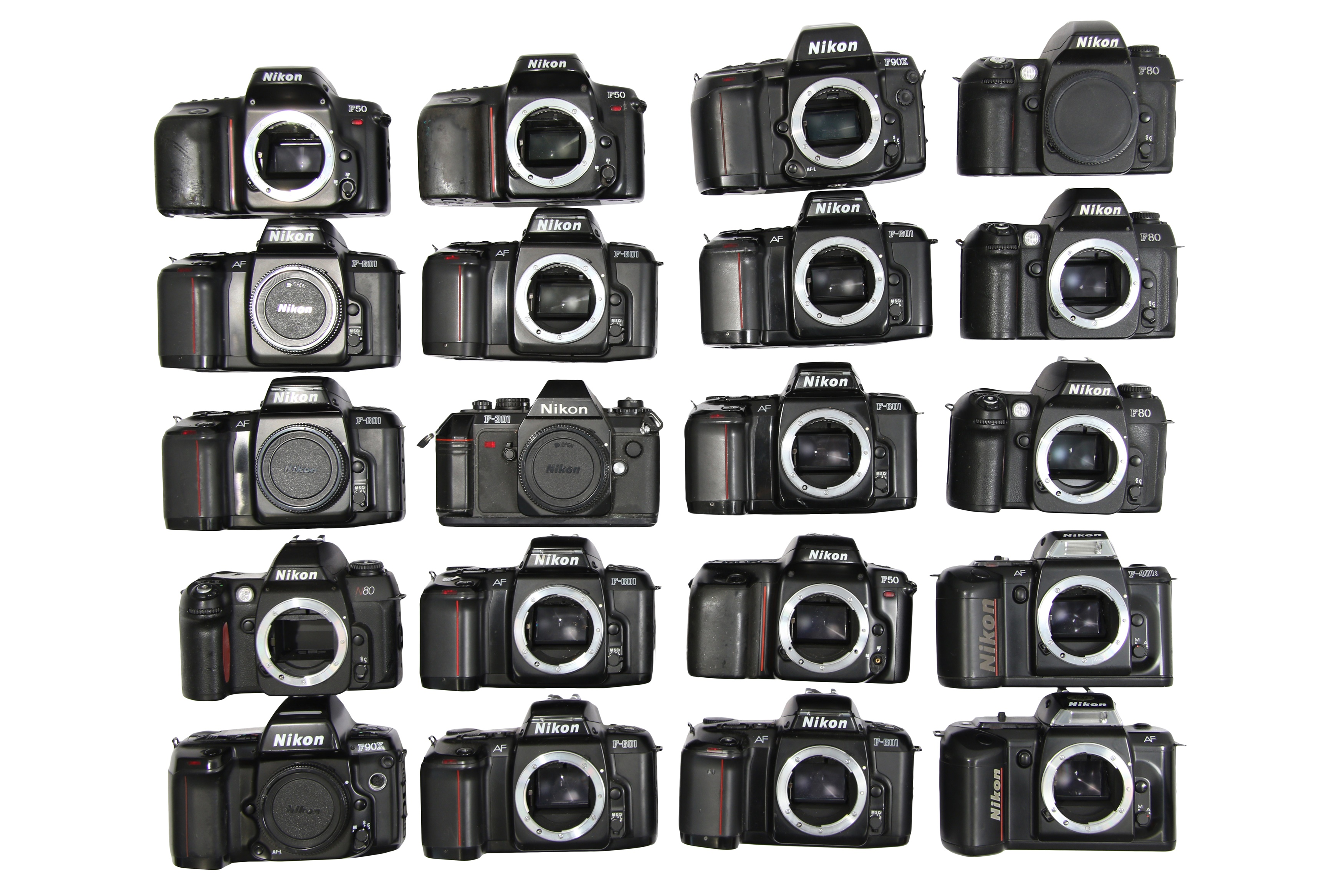 Twenty Nikon Electronic 35mm SLR Camera Bodies.