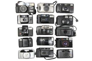 Fifteen Point & Shoot Cameras With Nikon Zoom 210 AF.