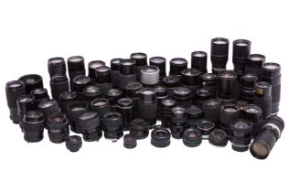 A Box of Miscellaneous Camera Lenses
