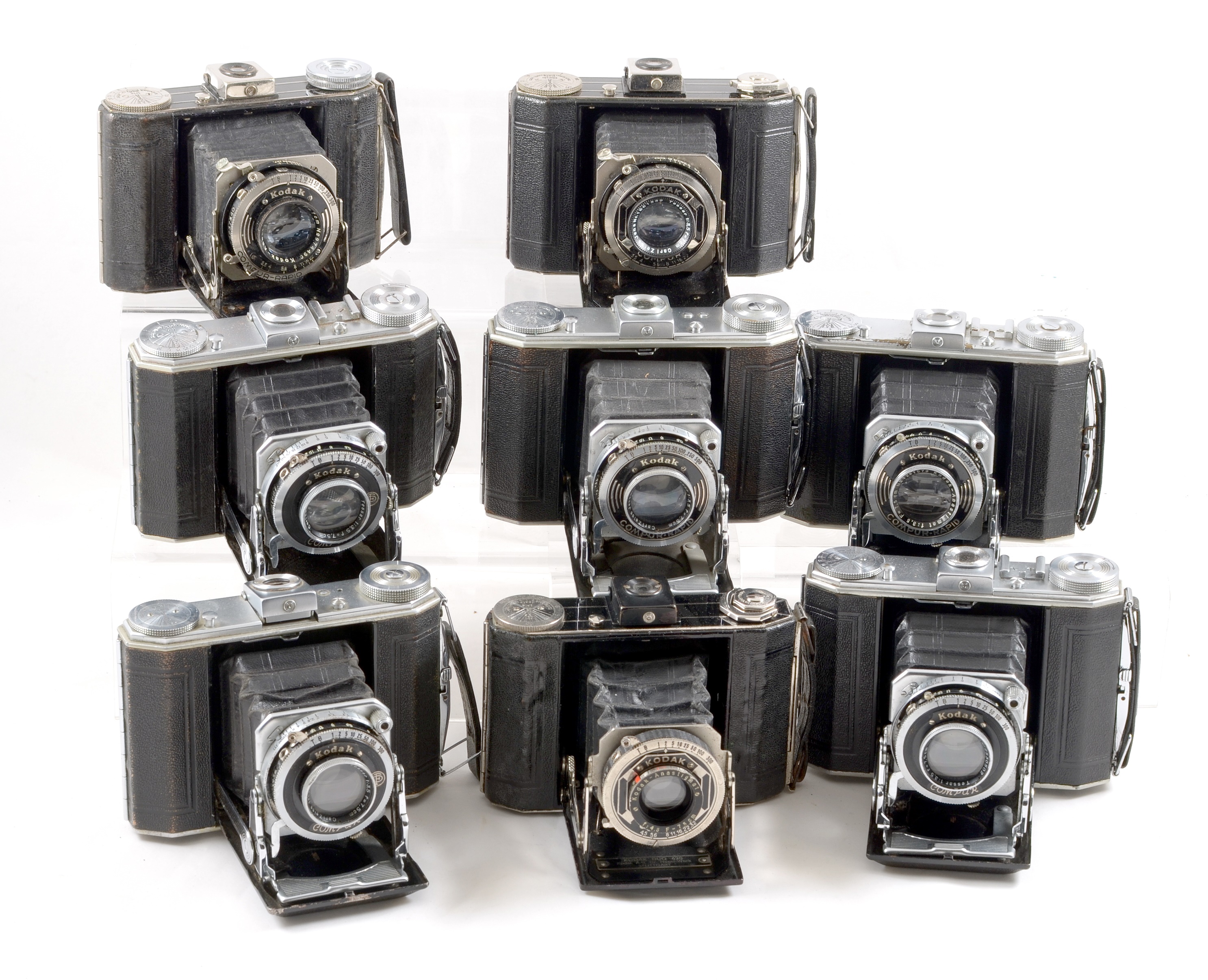 Collection of Eight Kodak Duo 620 Folding Cameras.