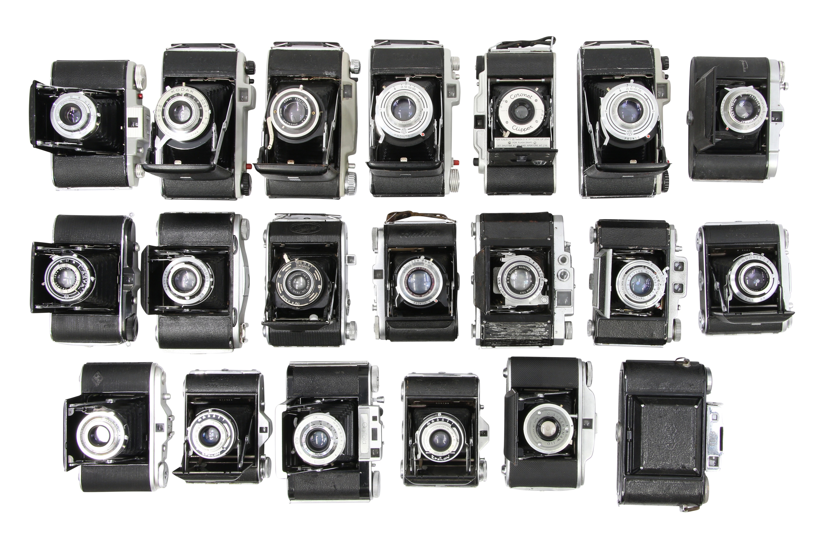 Twenty Medium Format Folding Cameras with Mamiya 6.