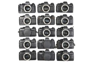 Fifteen Electronic Praktica B 35mm SLR Camera Bodies.